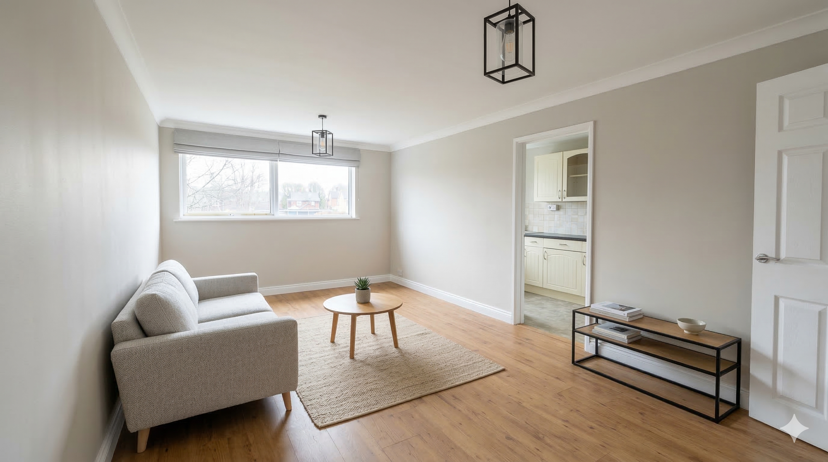 Living room after renovation render